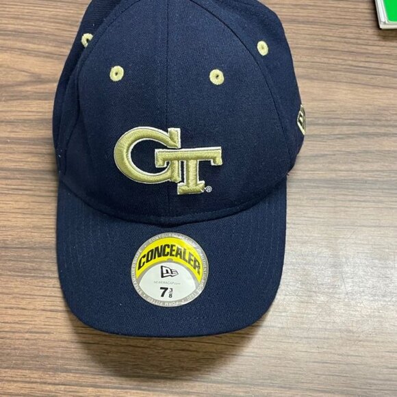 New Era Men's Baseball Hat - Georgia Tech - Navy Blue & Gold - Size 7 3/8 - GUC - Picture 2 of 12